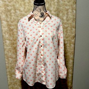 Chico’s: button down front blouse. Light no iron material!